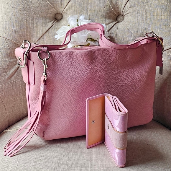 Vintage Coach Madison Shoulder Bag Purse # 2188 & Wallet Set ( Light Pink ) - Picture 5 of 15